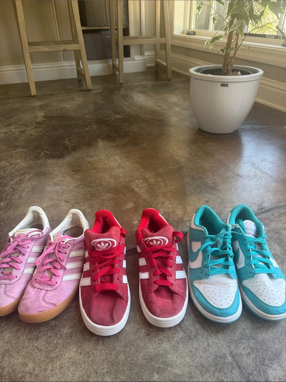 Lot of 3 Kids shoes Adidas & Nike Lace-Up Sneakers size 5
